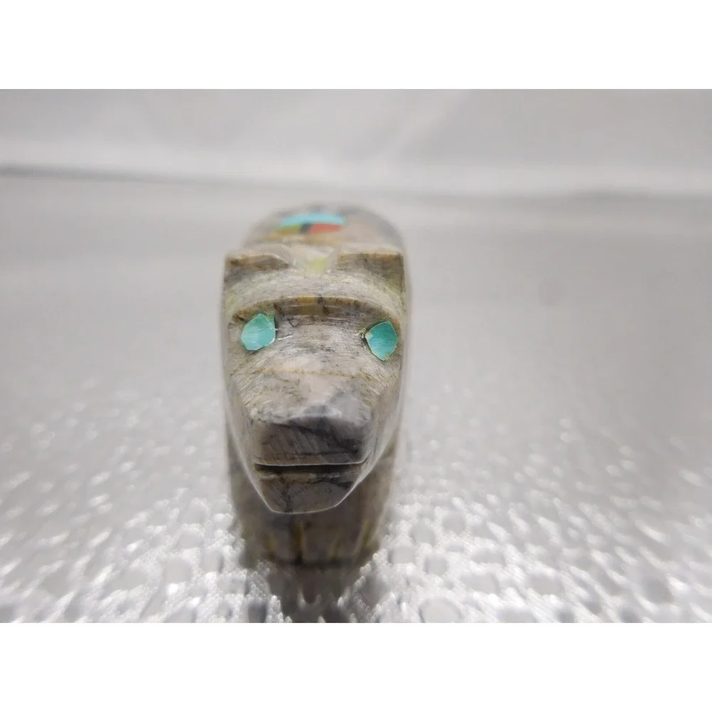 ZUNI Native American Pueblo Indian Annie Quam Gasper Inlaid‎ Bear Very Rare